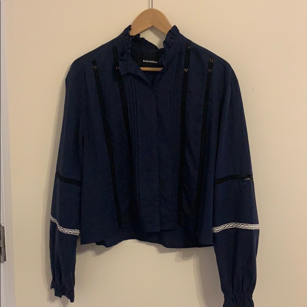 Reformation Navy Top